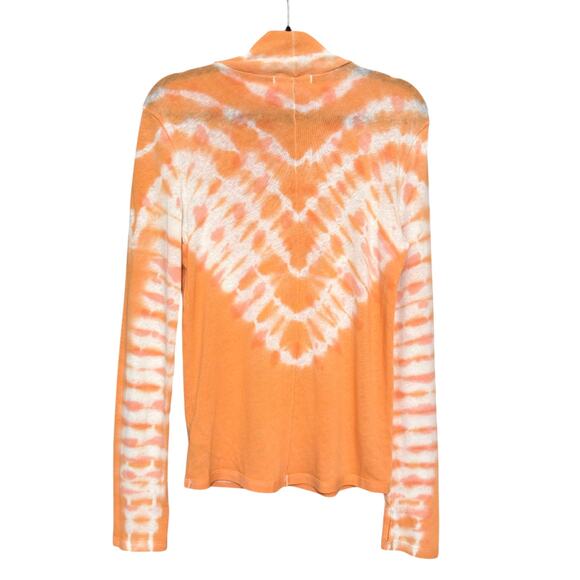 We The Free Tie Dye Long Sleeve Mock Neck Tee Shirt Orange White Women’s Large - Picture 9 of 9